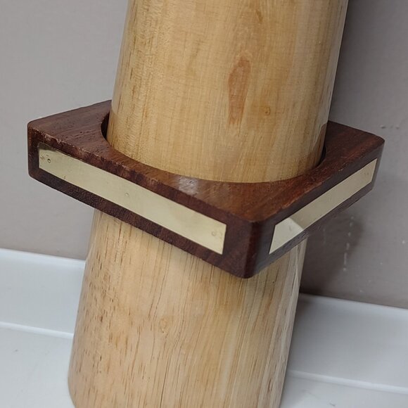 8 Inch Vintage Square Wooden Bangle - Picture 1 of 7